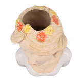 Modern Ceramic Face Vases Decorative Modern Style Shy Girl Flower Lady Head Vase for Unisex Plants Lover White - Extra Image
