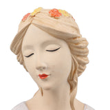 Modern Ceramic Face Vases Decorative Modern Style Shy Girl Flower Lady Head Vase for Unisex Plants Lover White - Extra Image