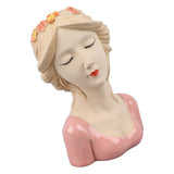 Modern Ceramic Face Vases Decorative Modern Style Shy Girl Flower Lady Head Vase for Unisex Plants Lover Pink - Extra Image