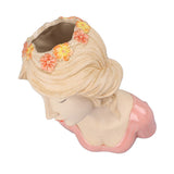 Modern Ceramic Face Vases Decorative Modern Style Shy Girl Flower Lady Head Vase for Unisex Plants Lover Pink - Extra Image