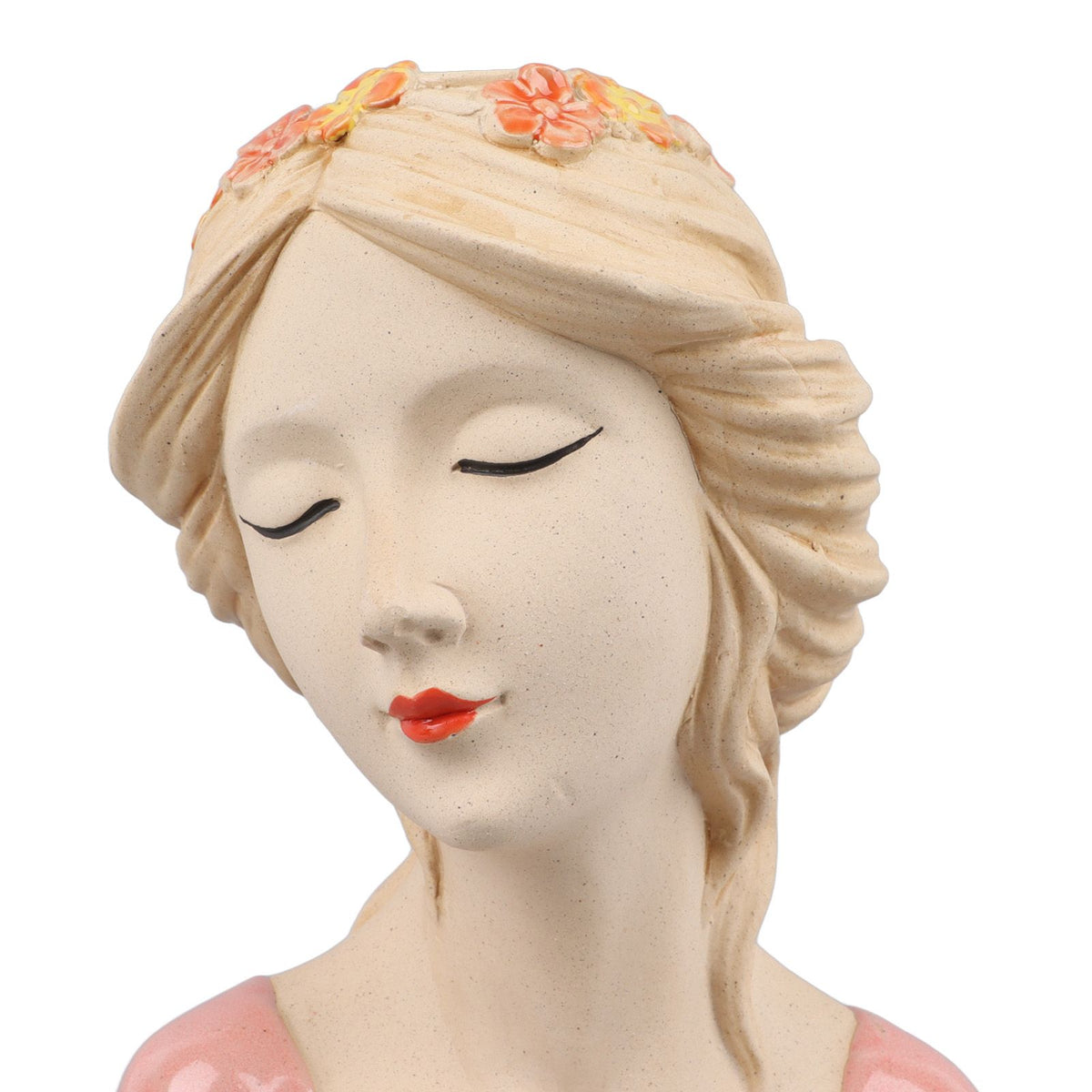 Modern Ceramic Face Vases Decorative Modern Style Shy Girl Flower Lady Head Vase for Unisex Plants Lover Pink