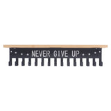 Metal Award Display Trophy Shelf Bamboo Trophy Shelf Metal Wall Mounted Medal Display Hanger - Front View