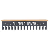 Metal Award Display Trophy Shelf Bamboo Trophy Shelf Metal Wall Mounted Medal Display Hanger - Side View