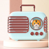 Cute Retro Bluetooth Speaker Mini Luggage Mini Speaker Creative Vintage Lovely Small Speaker Green - Rear View