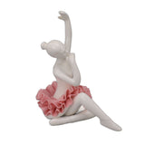 Dancing Ballerina Girl Figurine Ceramic Ballet Girl Figure Ballet Dancer Statue Sculpture Desk Bookshelf Decoration Pink - Side View