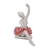 Dancing Ballerina Girl Figurine Ceramic Ballet Girl Figure Ballet Dancer Statue Sculpture Desk Bookshelf Decoration Pink - Top-Down View