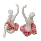 Dancing Ballerina Girl Figurine Ceramic Ballet Girl Figure Ballet Dancer Statue Sculpture Desk Bookshelf Decoration Pink - Low Angle
