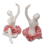 Dancing Ballerina Girl Figurine Ceramic Ballet Girl Figure Ballet Dancer Statue Sculpture Desk Bookshelf Decoration Pink - Extra Image