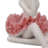 Dancing Ballerina Girl Figurine Ceramic Ballet Girl Figure Ballet Dancer Statue Sculpture Desk Bookshelf Decoration Pink