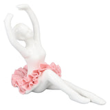 Ballet Dancer Statue Pink Ballerina Figure Ceramic Figure Decor for Table Shelf Bedroom Living Room - Front View