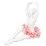 Ballet Dancer Statue Pink Ballerina Figure Ceramic Figure Decor for Table Shelf Bedroom Living Room - Side View