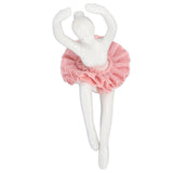 Ballet Dancer Statue Pink Ballerina Figure Ceramic Figure Decor for Table Shelf Bedroom Living Room - Close-Up Angle
