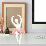 Ballet Dancer Statue Pink Ballerina Figure Ceramic Figure Decor for Table Shelf Bedroom Living Room