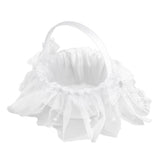 Wedding Flower Girl Basket White Lace Classic Gift Ceremony Supplies for Rose Petals