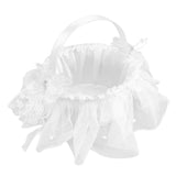 Wedding Flower Girl Basket White Lace Classic Gift Ceremony Supplies for Rose Petals