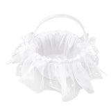Wedding Flower Girl Basket White Lace Classic Gift Ceremony Supplies for Rose Petals