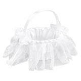 Wedding Flower Girl Basket White Lace Classic Gift Ceremony Supplies for Rose Petals