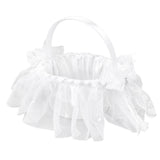 Wedding Flower Girl Basket White Lace Classic Gift Ceremony Supplies for Rose Petals
