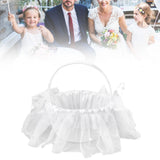 Wedding Flower Girl Basket White Lace Classic Gift Ceremony Supplies for Rose Petals