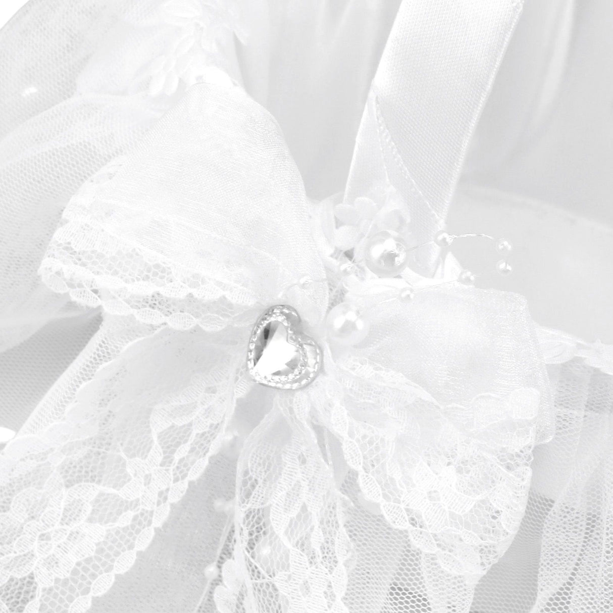 Wedding Flower Girl Basket White Lace Classic Gift Ceremony Supplies for Rose Petals
