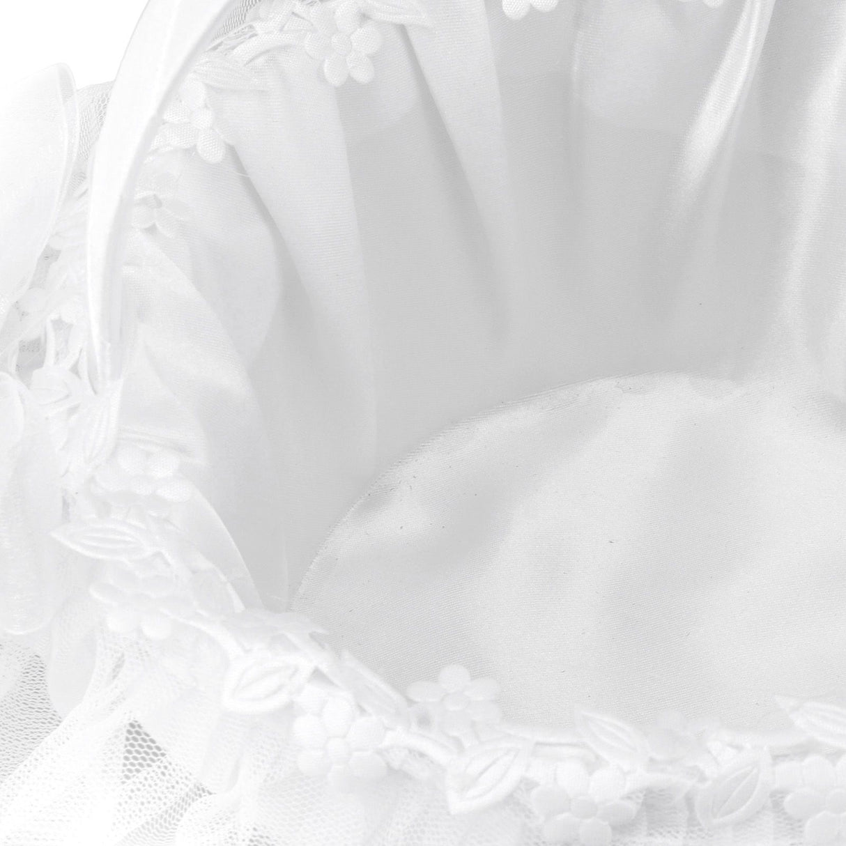 Wedding Flower Girl Basket White Lace Classic Gift Ceremony Supplies for Rose Petals
