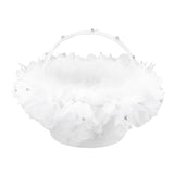 White Flower Girl Basket Petal Beads Decoration Handheld Bridesmaid Scattering Wedding Basket