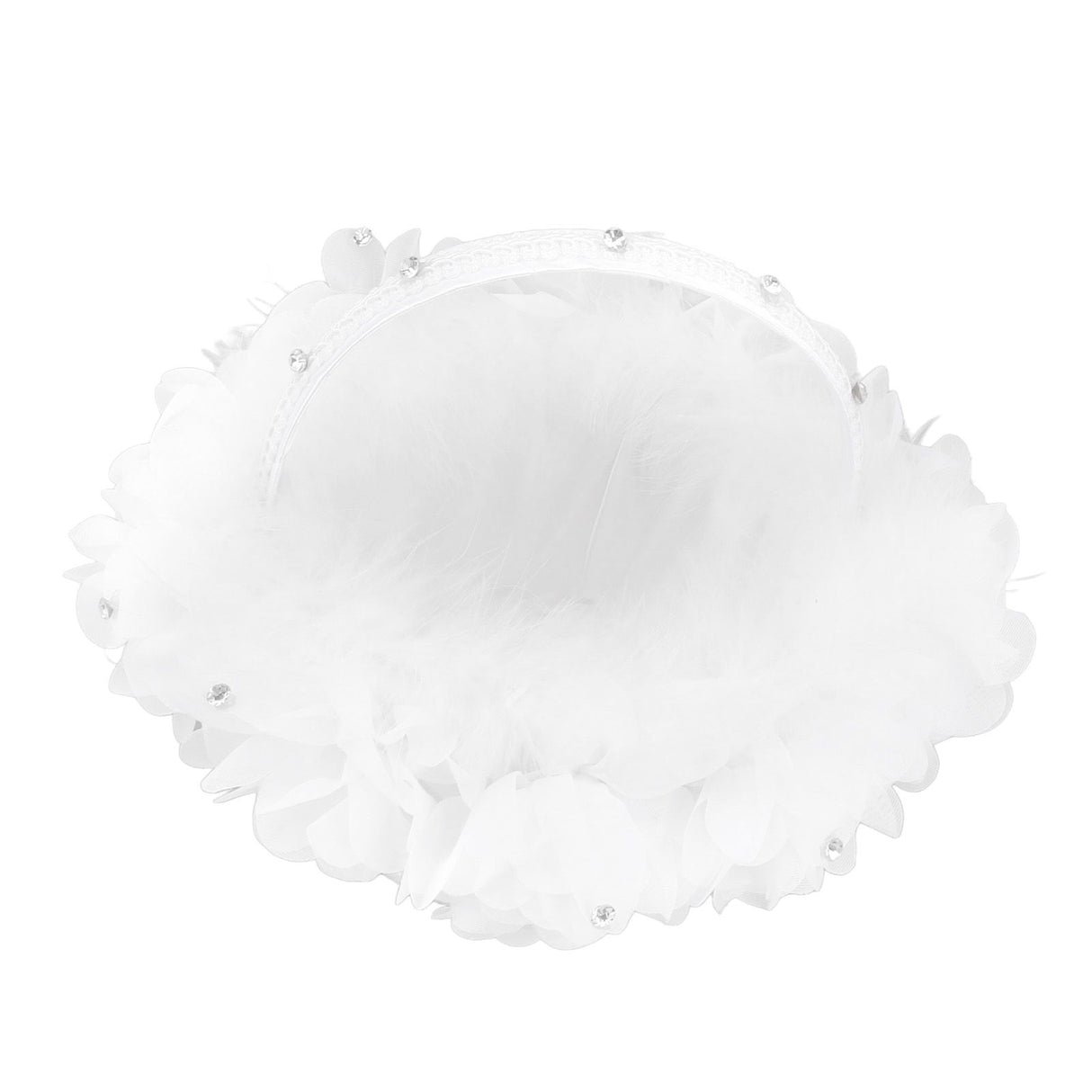 White Flower Girl Basket Petal Beads Decoration Handheld Bridesmaid Scattering Wedding Basket