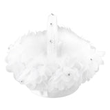 White Flower Girl Basket Petal Beads Decoration Handheld Bridesmaid Scattering Wedding Basket - Low Angle