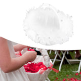 White Flower Girl Basket Petal Beads Decoration Handheld Bridesmaid Scattering Wedding Basket