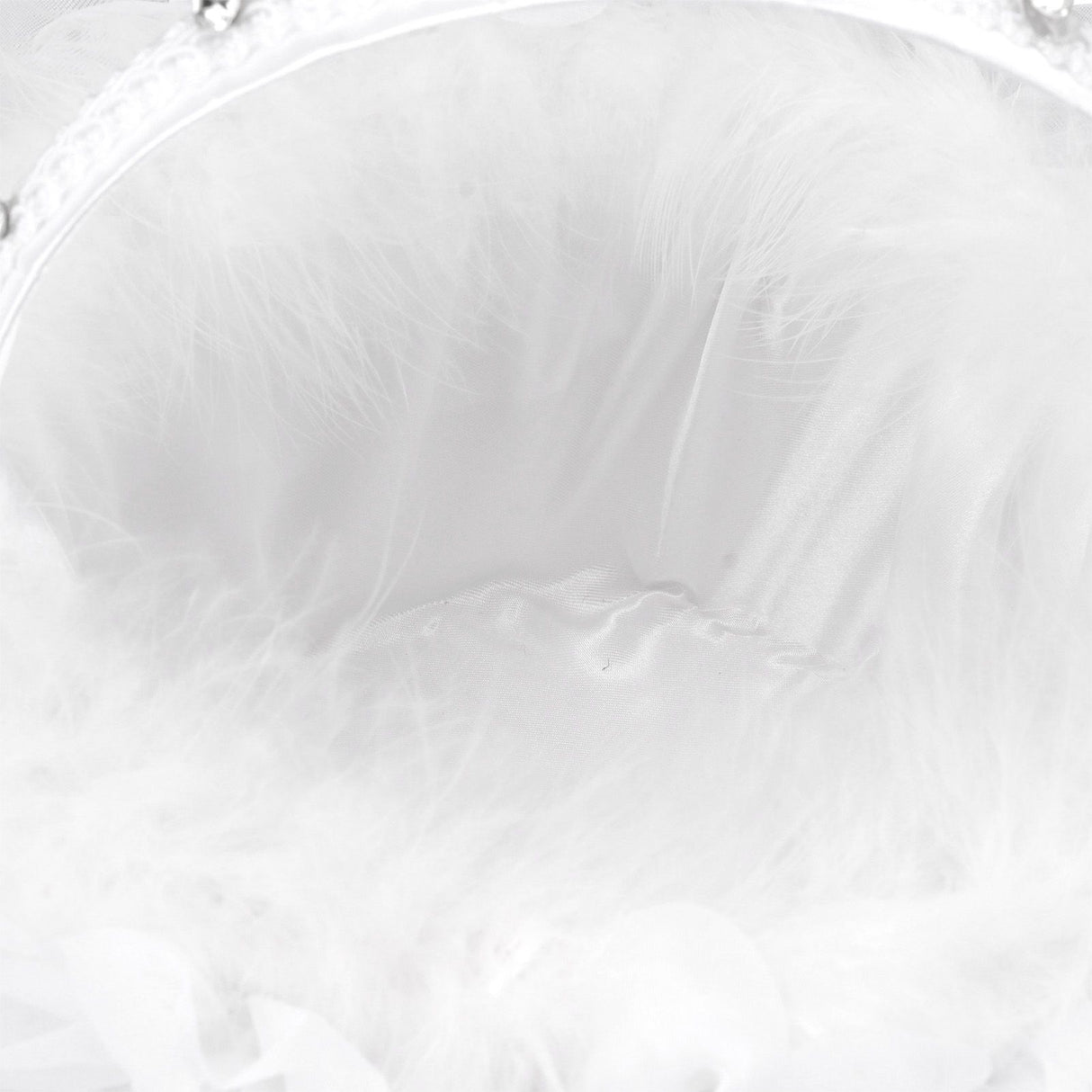 White Flower Girl Basket Petal Beads Decoration Handheld Bridesmaid Scattering Wedding Basket