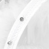 White Flower Girl Basket Petal Beads Decoration Handheld Bridesmaid Scattering Wedding Basket - Extra Image