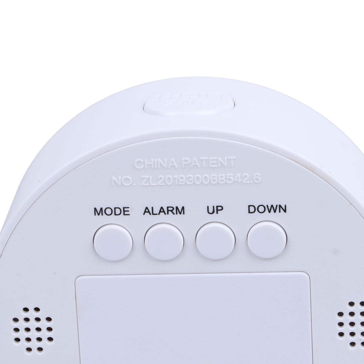 Digital Mirror Clock Alarm White Big Round Screen Easy to Read Portable LED Clock for Office Bedroom Travel