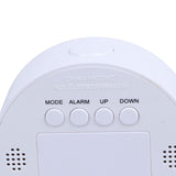 Digital Mirror Clock Alarm White Big Round Screen Easy to Read Portable LED Clock for Office Bedroom Travel