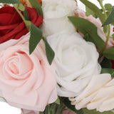 Wedding Bouquets Silk Plastic Realistic Romantic Hand Bouquet for Valentine's Day Party Church Burgundy And White - Extra Image