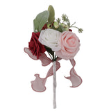 Romantic Rose Bridal Wedding Bouquet Artificial Silk Flowers Fake Flowers Bridesmaid Bouquet Home Party Decoration Rose Red