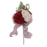 Romantic Rose Bridal Wedding Bouquet Artificial Silk Flowers Fake Flowers Bridesmaid Bouquet Home Party Decoration Rose Red