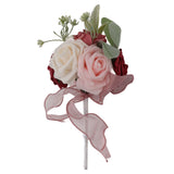 Romantic Rose Bridal Wedding Bouquet Artificial Silk Flowers Fake Flowers Bridesmaid Bouquet Home Party Decoration Rose Red