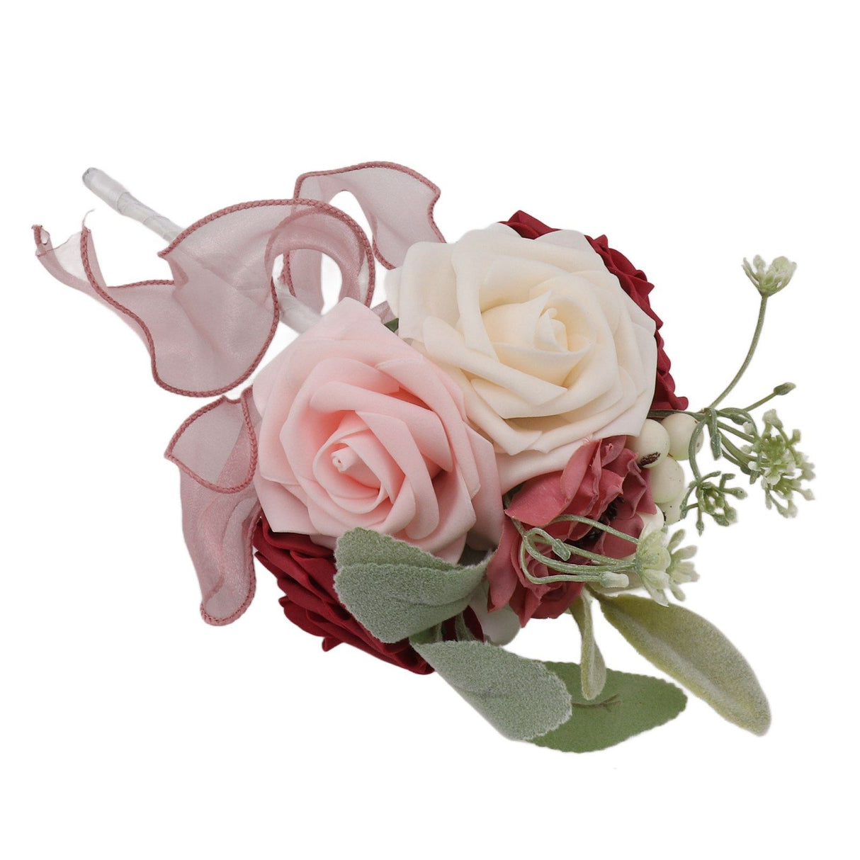 Romantic Rose Bridal Wedding Bouquet Artificial Silk Flowers Fake Flowers Bridesmaid Bouquet Home Party Decoration Rose Red