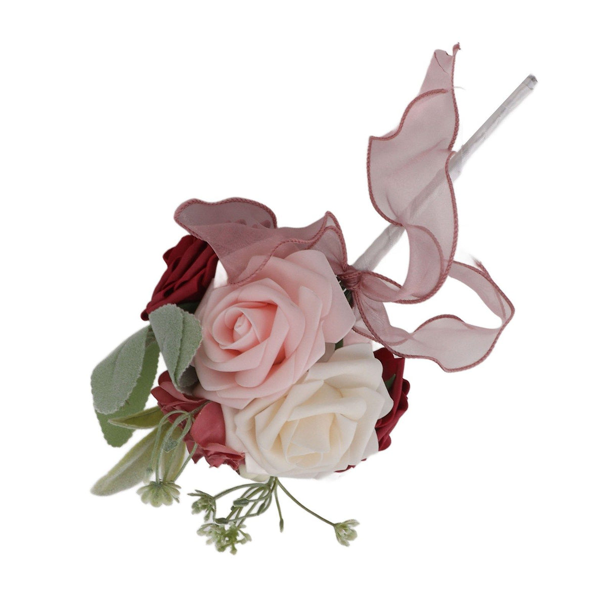 Romantic Rose Bridal Wedding Bouquet Artificial Silk Flowers Fake Flowers Bridesmaid Bouquet Home Party Decoration Rose Red