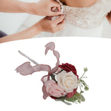 Romantic Rose Bridal Wedding Bouquet Artificial Silk Flowers Fake Flowers Bridesmaid Bouquet Home Party Decoration Rose Red