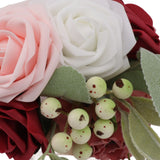 Romantic Rose Bridal Wedding Bouquet Artificial Silk Flowers Fake Flowers Bridesmaid Bouquet Home Party Decoration Rose Red