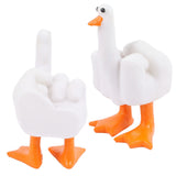 Middle Finger Duck Decoration Funny Little Duck Resin Figurine Ornament Decor Resin Craft Decoration Sculpture Statue for Home Office Desktop Housewarming Gift - Rear View