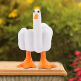 Middle Finger Duck Decoration Funny Little Duck Resin Figurine Ornament Decor Resin Craft Decoration Sculpture Statue for Home Office Desktop Housewarming Gift - Extra Image