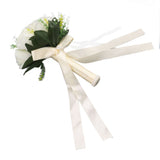 Wedding Bouquets Silk and Plastic Romantic Exquisite Comfortable Handle Beautiful Bridal Bouquet for Home Decoration Milky White