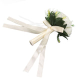 Wedding Bouquets Silk and Plastic Romantic Exquisite Comfortable Handle Beautiful Bridal Bouquet for Home Decoration Milky White - Low Angle