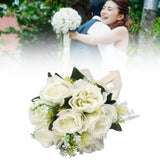 Wedding Bouquets Silk and Plastic Romantic Exquisite Comfortable Handle Beautiful Bridal Bouquet for Home Decoration Milky White