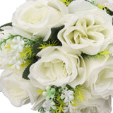 Wedding Bouquets Silk and Plastic Romantic Exquisite Comfortable Handle Beautiful Bridal Bouquet for Home Decoration Milky White - Extra Image