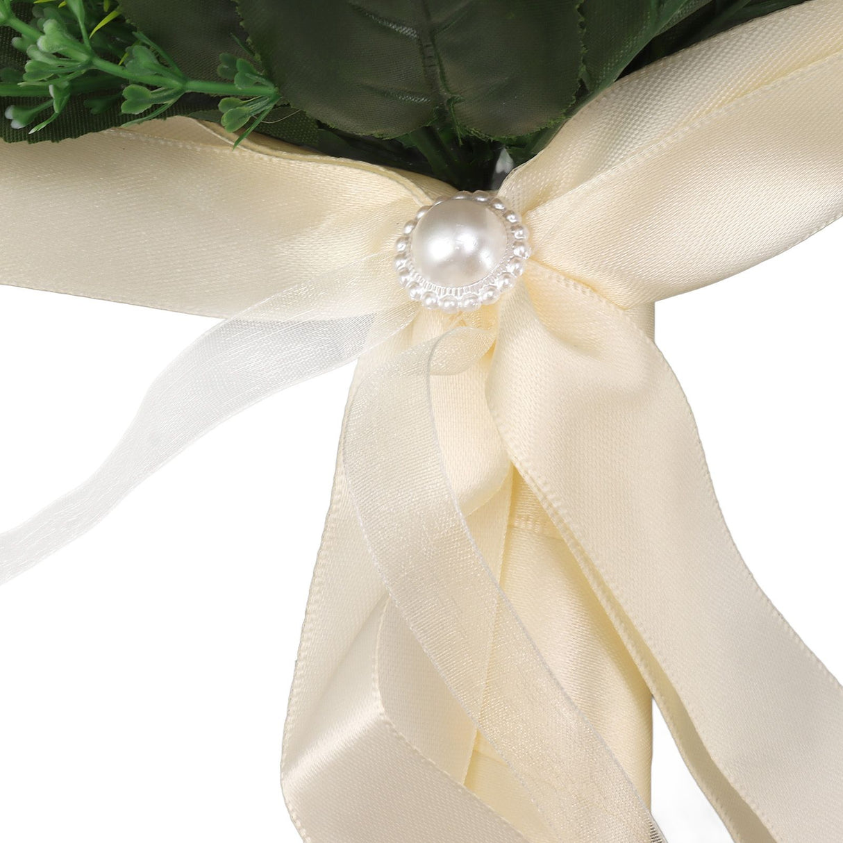 Wedding Bouquets Silk and Plastic Romantic Exquisite Comfortable Handle Beautiful Bridal Bouquet for Home Decoration Milky White
