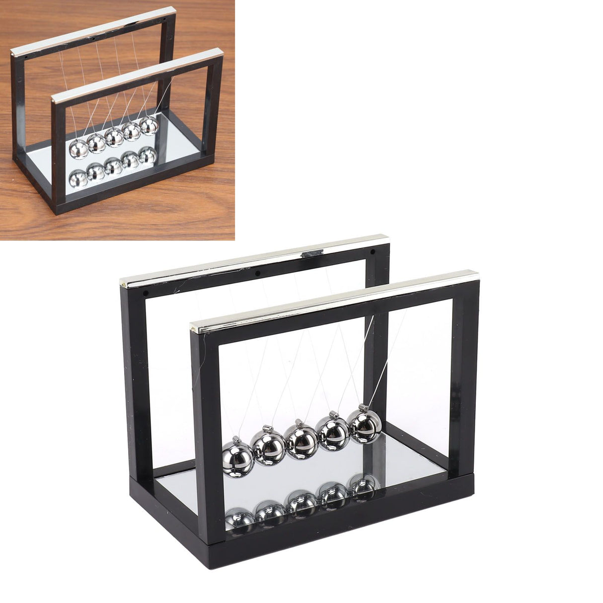 Newton Cradle Balance Balls Stainless Steel Balance Balls Bottom Mirror Stress Reliefswing Balls Desktop Decoration Toy