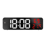Mirror Large Digital LED Clock Home Electronic Alarm Clock Large Screen Plug in Clock Wall Mounted White and Red